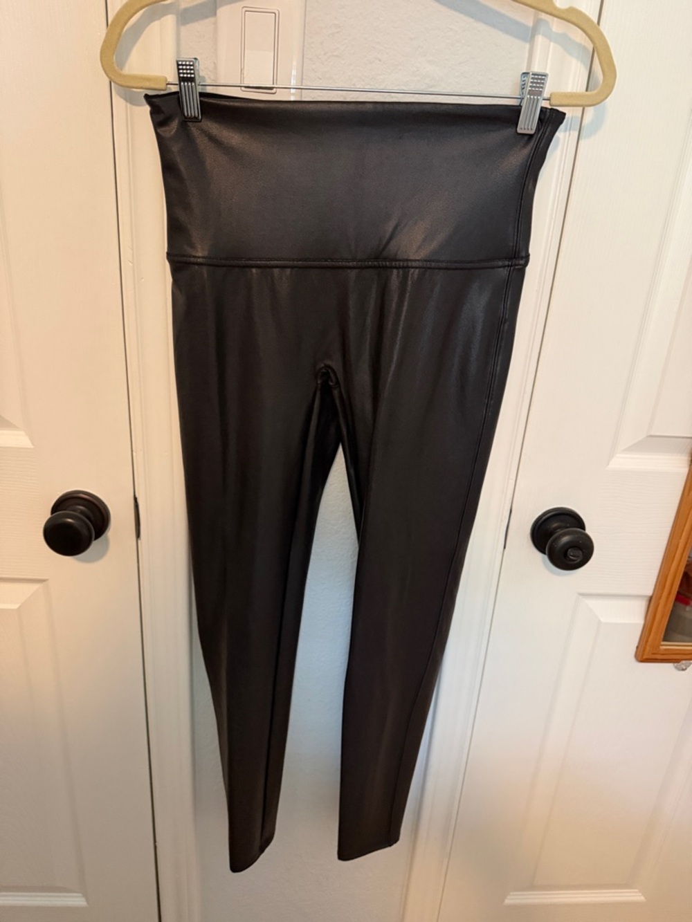SPANX Black faux leather Leggings